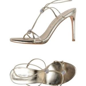 Stuart Weitzman Gold Balls of Fire Sandal Heel